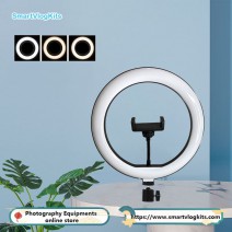 10 inch LED Selfie Ring Circle Light with Tripod Stand for Live Webcast Makeup