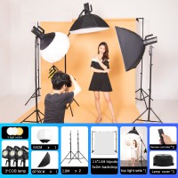 Photography Lighting Kit Adjustable Photo Background Stand LED Dimmable Light System with Backdrops for Portrait Wedding Outdoor Shooting YouTube Videos Tiktok
