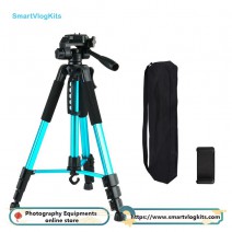 red blue Phone Camera Tripod Lightweight Aluminum Extendable 360 Rotation for Photos Video Cameras with Carry Bag