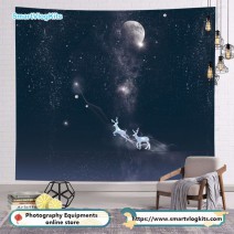 moon star sky hanging backdrop for Boy Outer Space Rocket Astronaut Theme Backdrop Night Sky 100x70cm