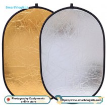 60x90cm Oval gold and silver 2 in 1 reflector for Studio Video Photography Lighting and Outdoor Lighting