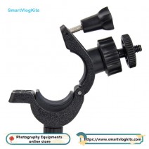 Camera Bike Mount Clamp with 1 4 Screw and Phone Clip 360° Rotation Roll Bar Action Camera Cell Phone Handlebar Holder